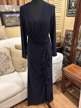 Women’s Navy long sleeve gown,